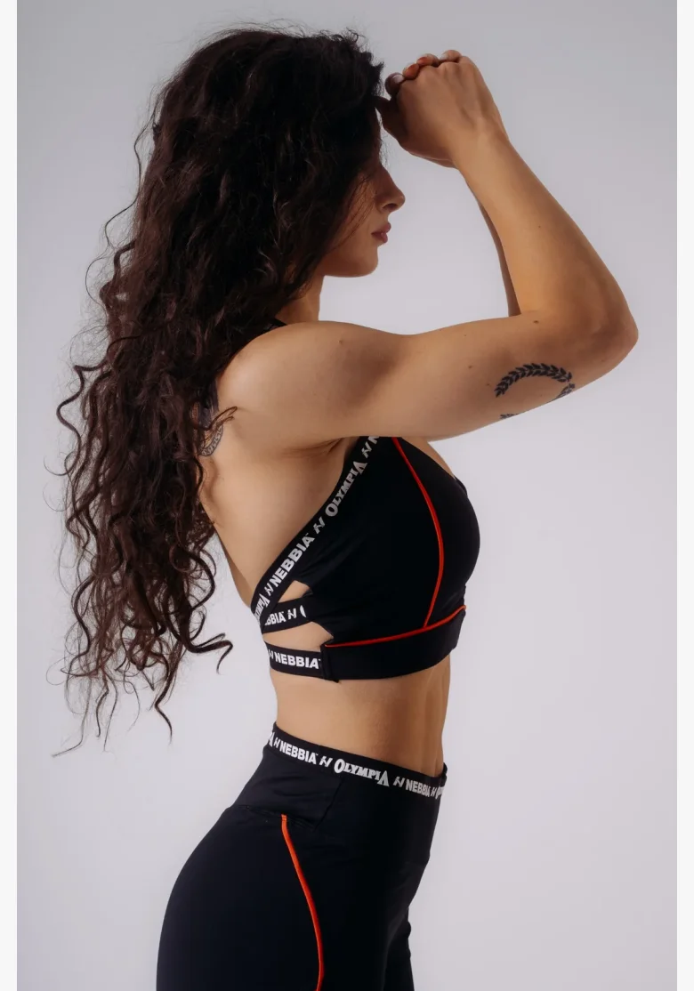 NEBBIA x Olympia Open-Back sportovní podprsenka černá