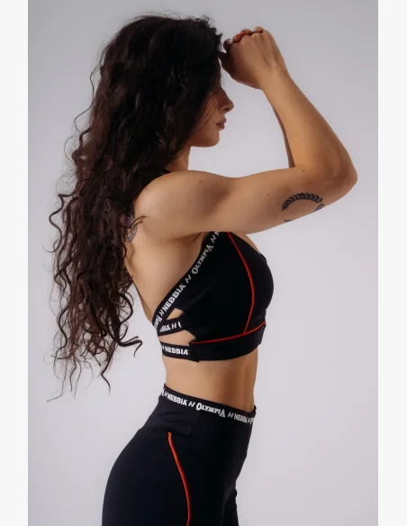 NEBBIA x Olympia Open-Back sportovní podprsenka černá