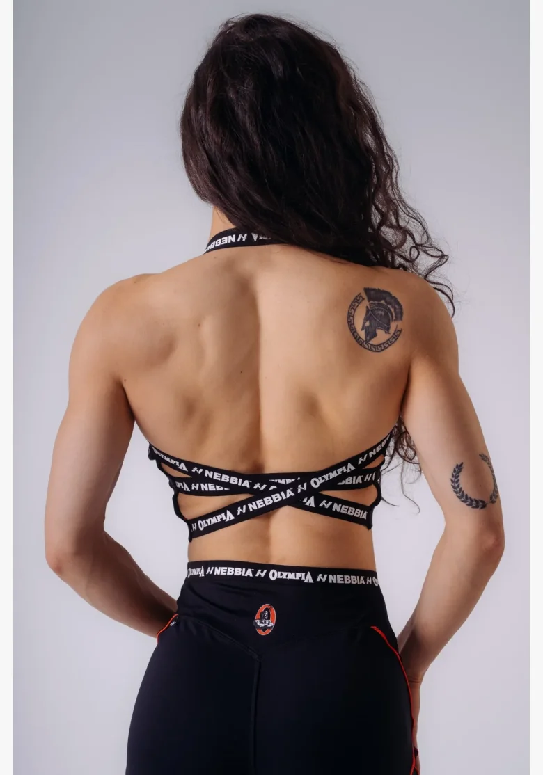 NEBBIA x Olympia Open-Back sportovní podprsenka černá