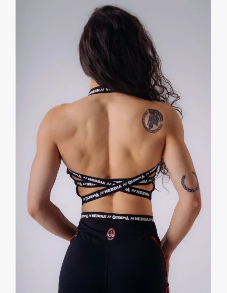 NEBBIA x Olympia Open-Back sportovní podprsenka černá