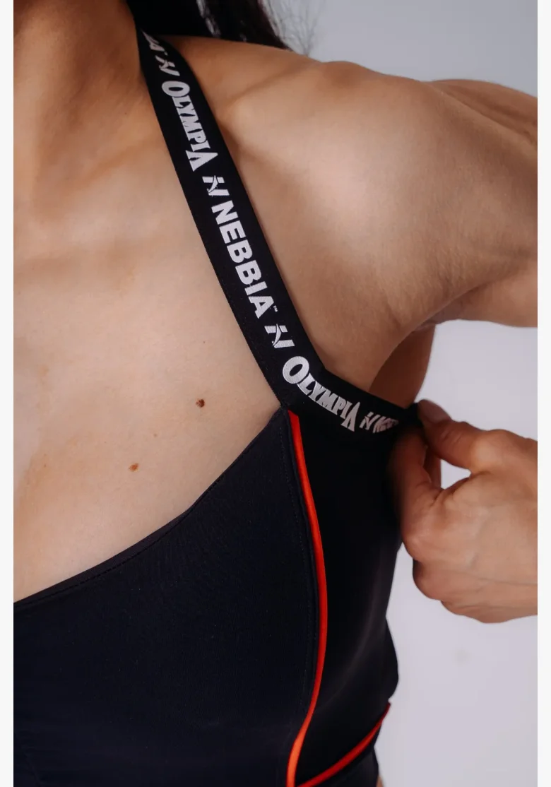 NEBBIA x Olympia Open-Back sportovní podprsenka černá