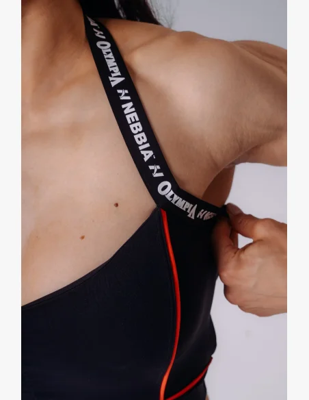 NEBBIA x Olympia Open-Back sportovní podprsenka černá