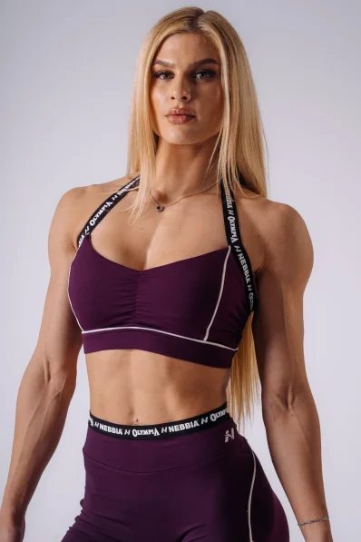 NEBBIA x Olympia Open-Back sportovní podprsenka bordová