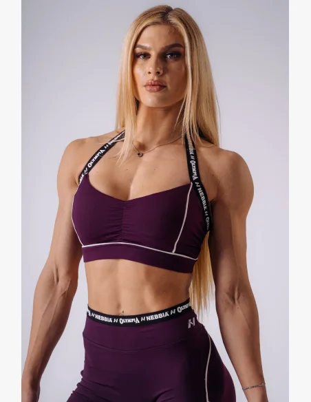NEBBIA x Olympia Open-Back sportovní podprsenka bordová