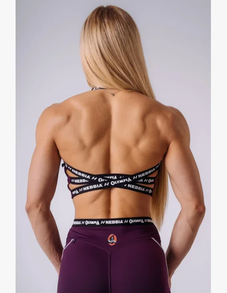 NEBBIA x Olympia Open-Back sportovní podprsenka bordová