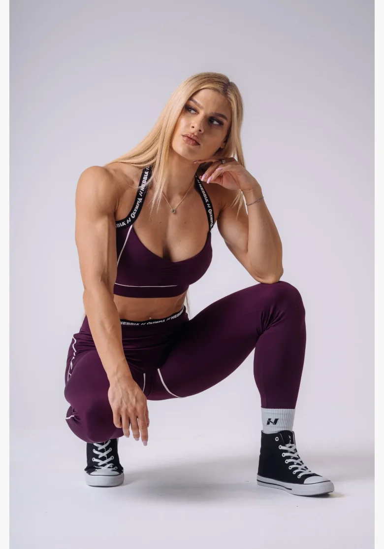 NEBBIA x Olympia Open-Back sportovní podprsenka bordová