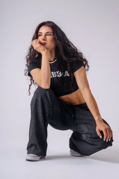 NEBBIA x Olympia volné tepláky černé