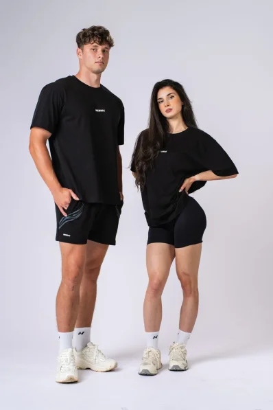 NEBBIA Oversized tričko GYM ESSENTIALS černé