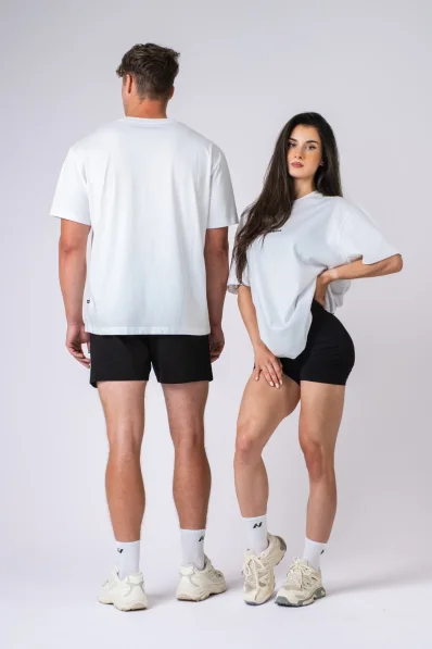 NEBBIA Oversized tričko GYM ESSENTIALS bílé