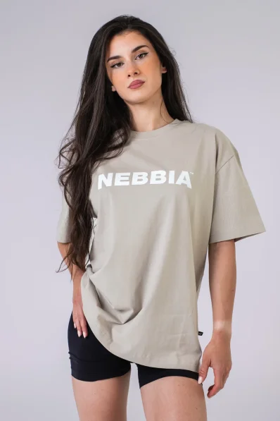 NEBBIA Oversized tričko GYM ESSENTIALS krémové 2