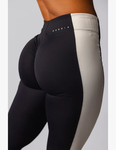 NEBBIA High-waist legíny BLOCK 97 černé