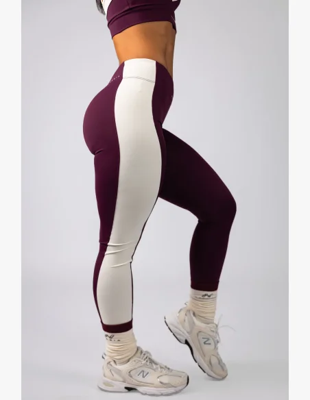 NEBBIA High-waist legíny BLOCK 97 bordové