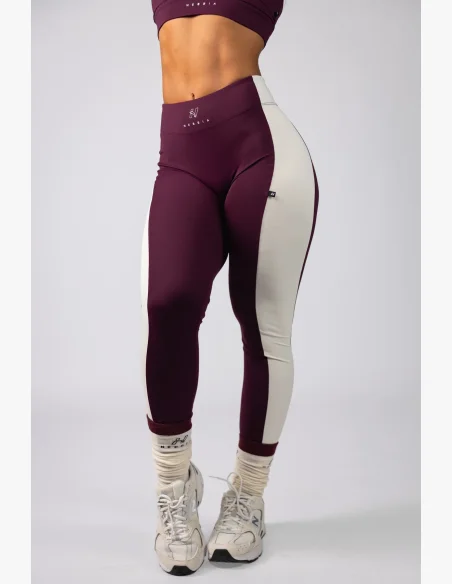 NEBBIA High-waist legíny BLOCK 97 bordové