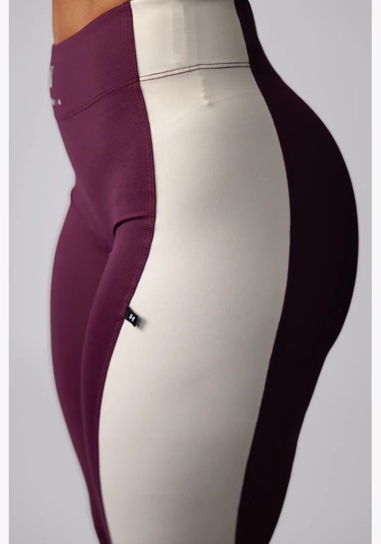 NEBBIA High-waist legíny BLOCK 97 bordové