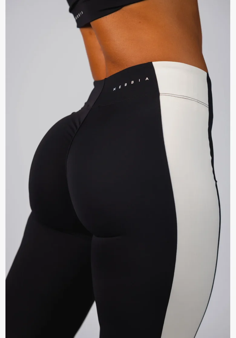 NEBBIA Wide leg legíny BLOCK 97 černé