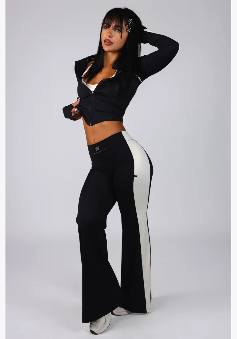 NEBBIA Wide leg legíny BLOCK 97 černé