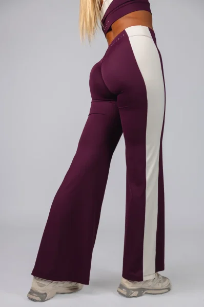 NEBBIA Wide leg legíny BLOCK 97 bordové 2