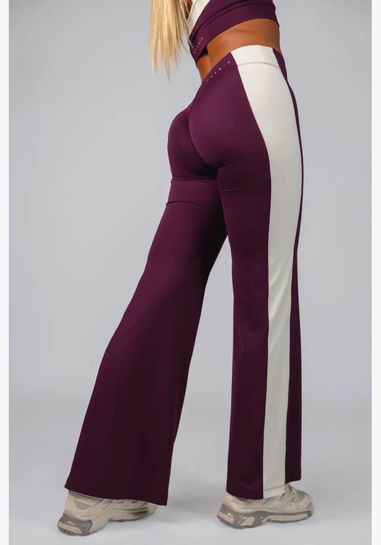 NEBBIA Wide leg legíny BLOCK 97 bordové