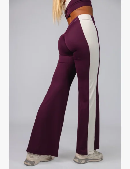 NEBBIA Wide leg legíny BLOCK 97 bordové