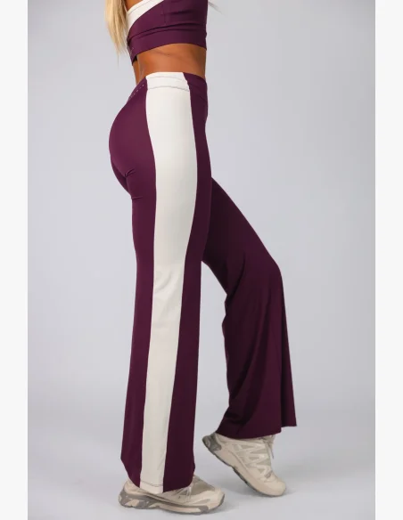 NEBBIA Wide leg legíny BLOCK 97 bordové