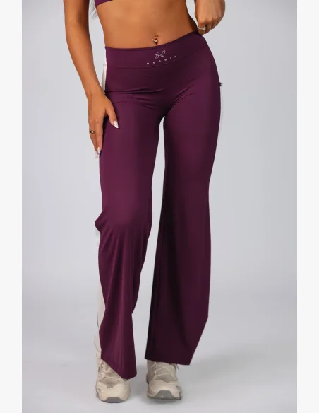 NEBBIA Wide leg legíny BLOCK 97 bordové