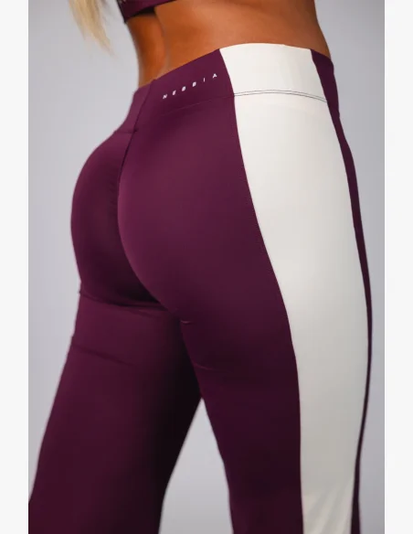 NEBBIA Wide leg legíny BLOCK 97 bordové
