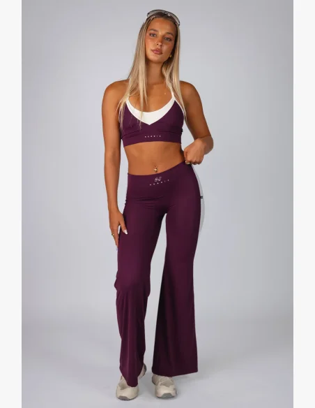 NEBBIA Wide leg legíny BLOCK 97 bordové