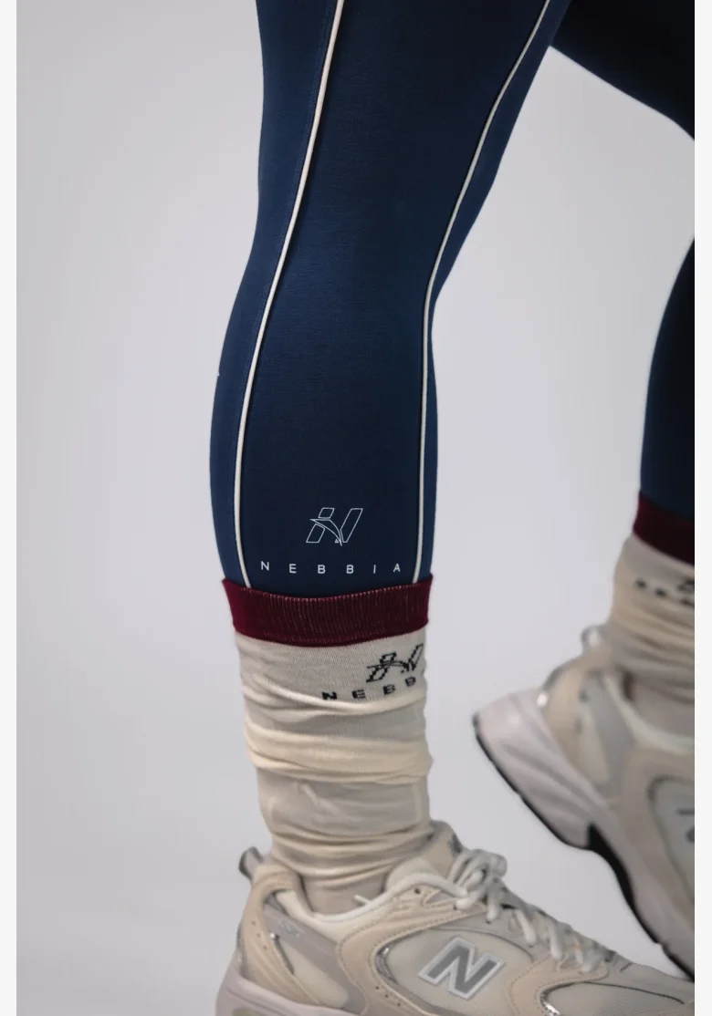 NEBBIA Half-seamless legíny BLOCK 97 modré