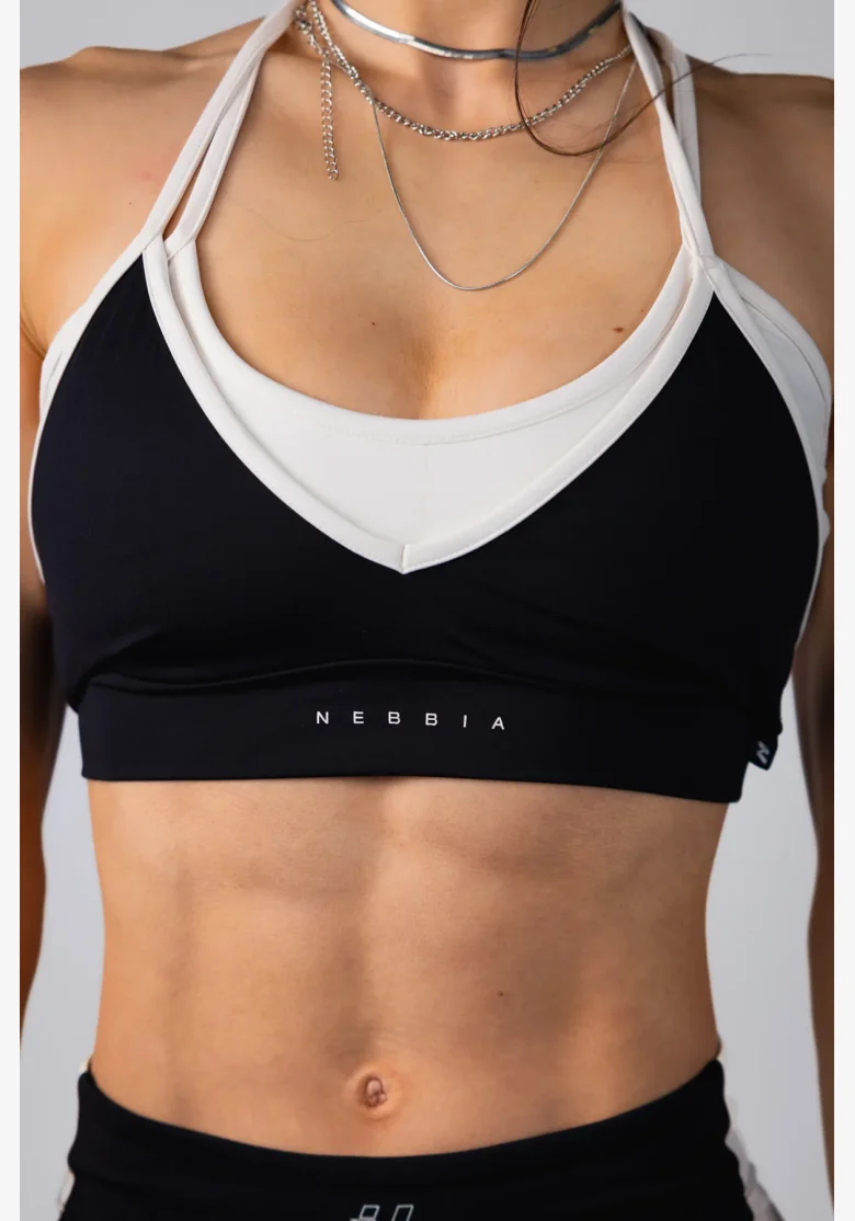 NEBBIA Medium support sportovní podprsenka BLOCK 97 černá