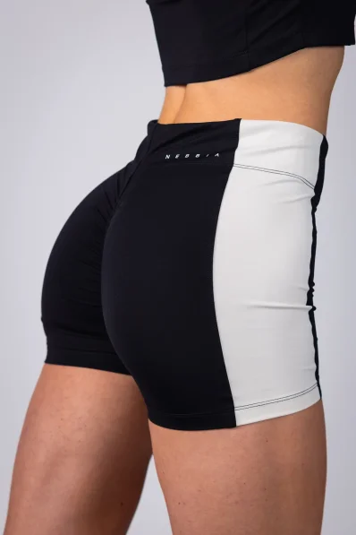 NEBBIA High-waist šortky BLOCK 97 černé 2