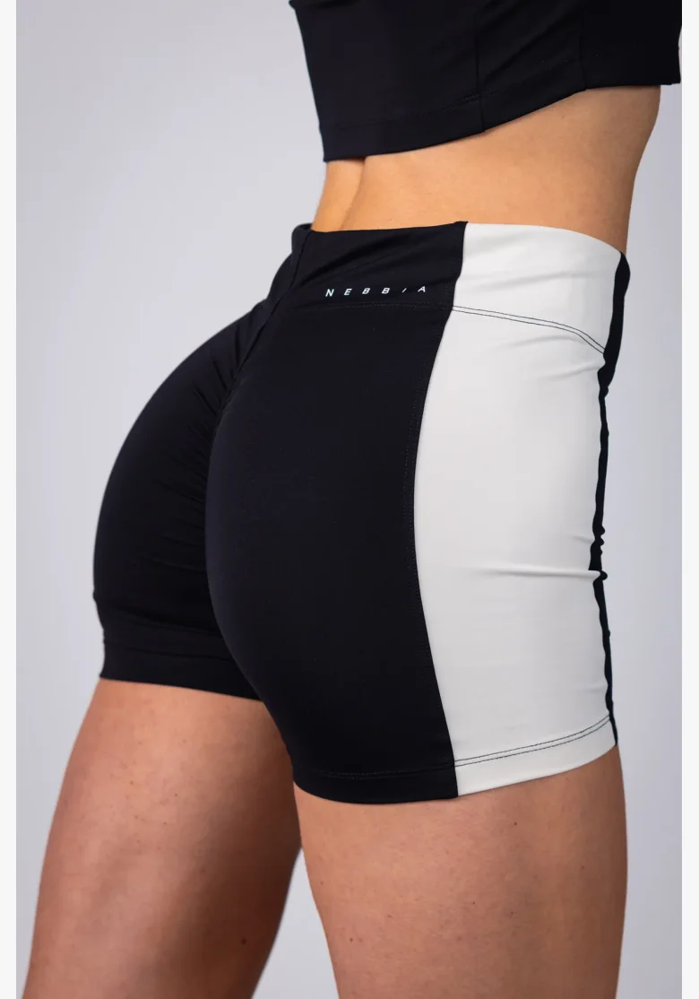 NEBBIA High-waist šortky BLOCK 97 černé