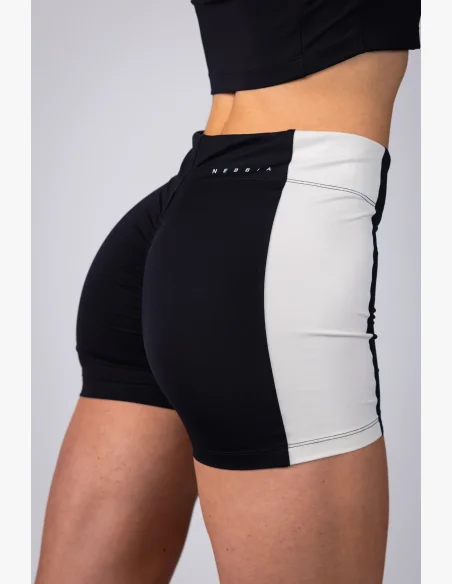 NEBBIA High-waist šortky BLOCK 97 černé