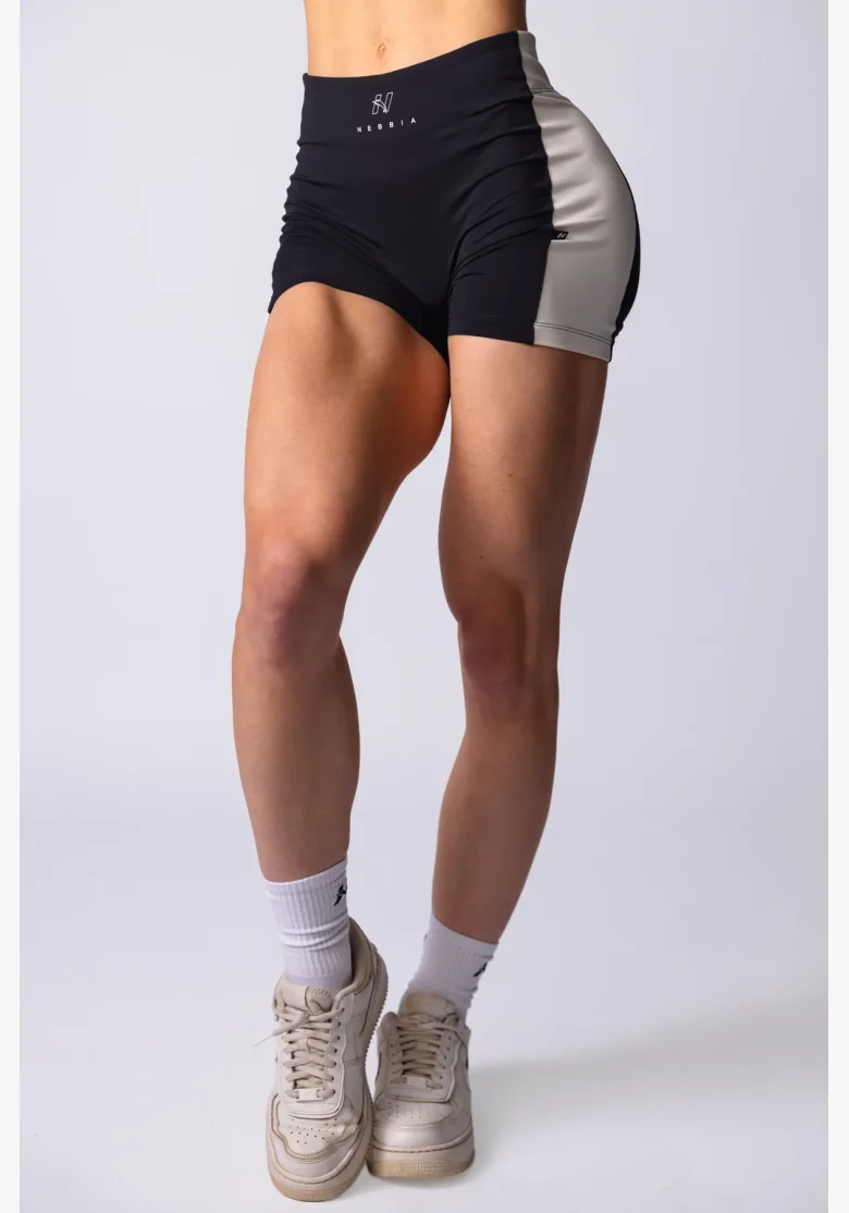 NEBBIA High-waist šortky BLOCK 97 černé