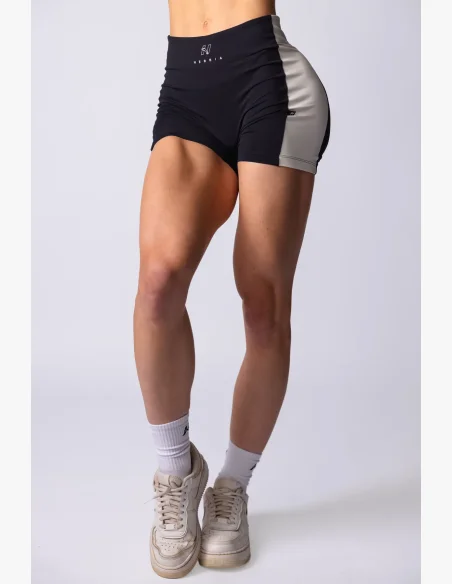 NEBBIA High-waist šortky BLOCK 97 černé