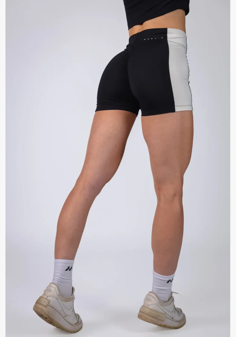 NEBBIA High-waist šortky BLOCK 97 černé