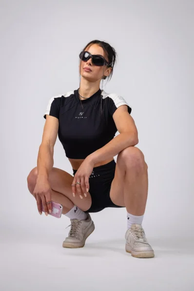 NEBBIA High-waist šortky BLOCK 97 černé