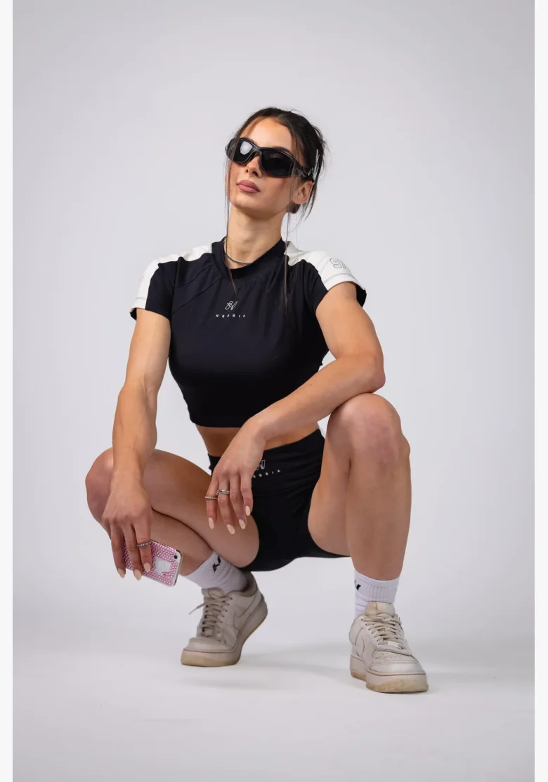 NEBBIA High-waist šortky BLOCK 97 černé