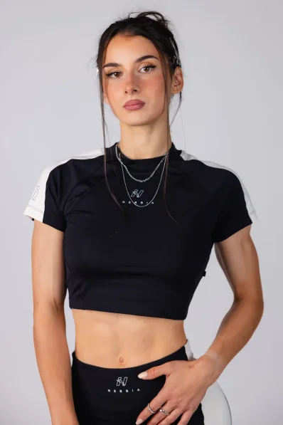 NEBBIA Crop top BLOCK 97 černý