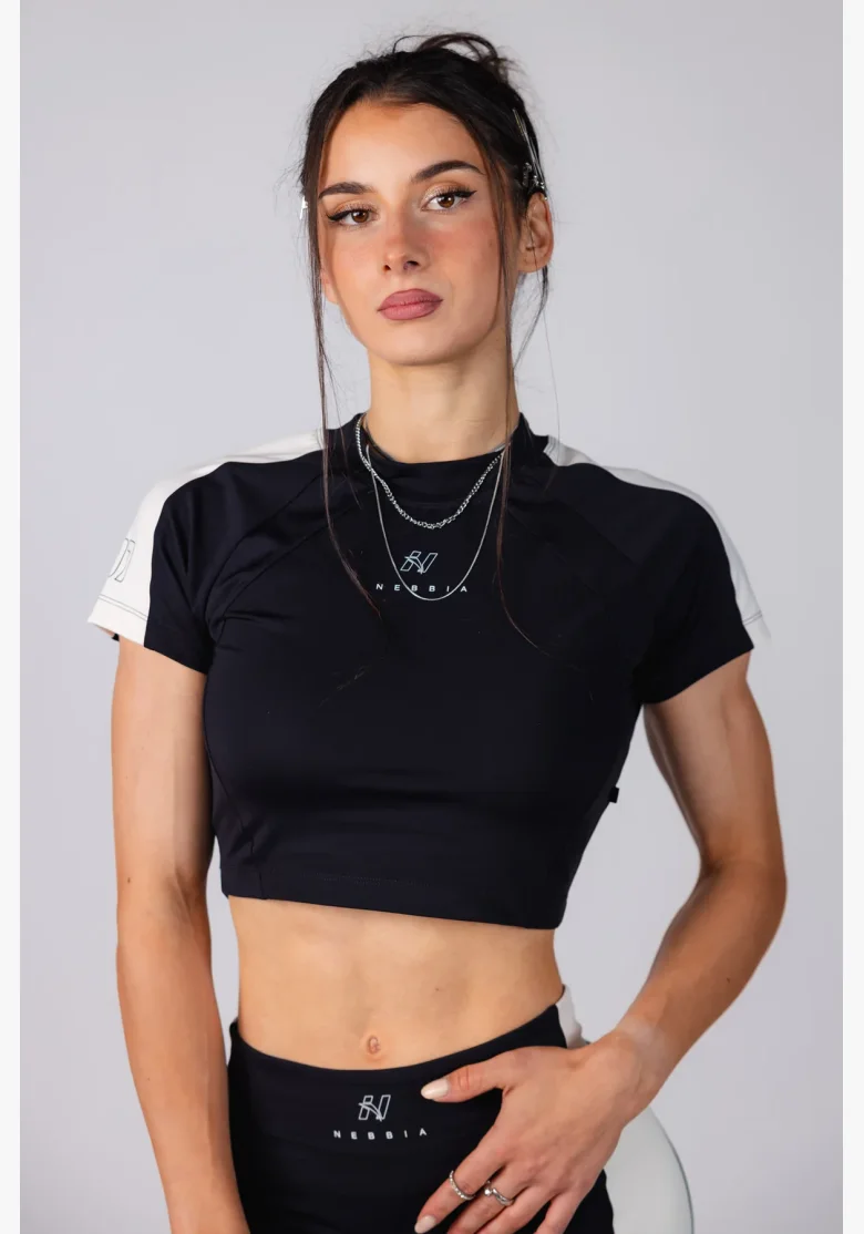 NEBBIA Crop top BLOCK 97 černý