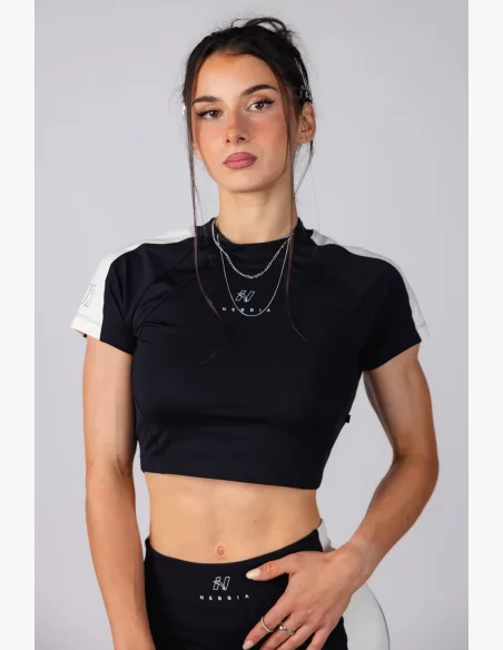 NEBBIA Crop top BLOCK 97 černý
