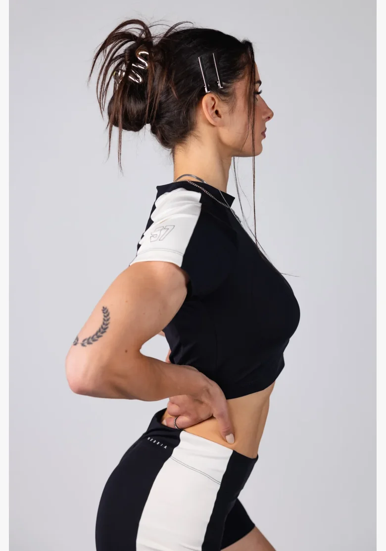 NEBBIA Crop top BLOCK 97 černý