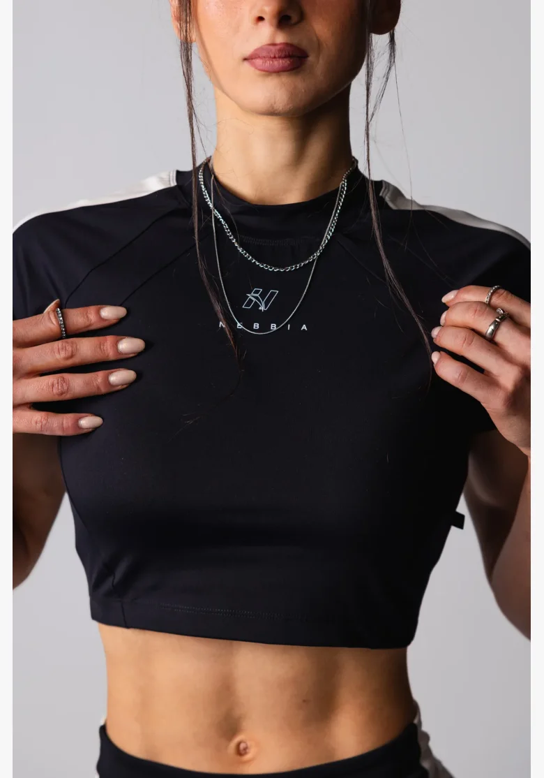 NEBBIA Crop top BLOCK 97 černý