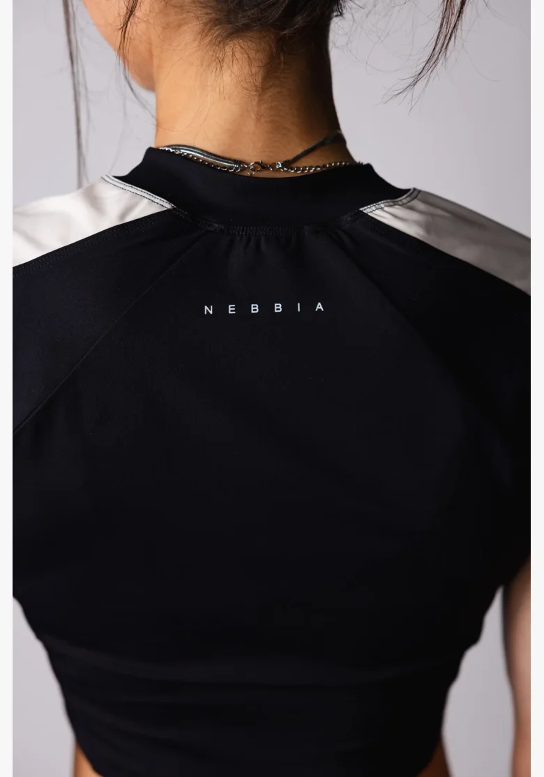 NEBBIA Crop top BLOCK 97 černý