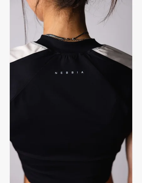 NEBBIA Crop top BLOCK 97 černý