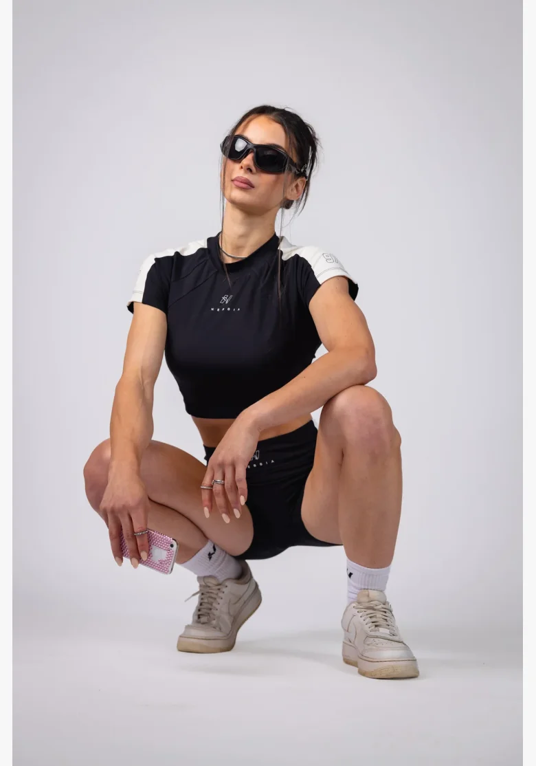 NEBBIA Crop top BLOCK 97 černý