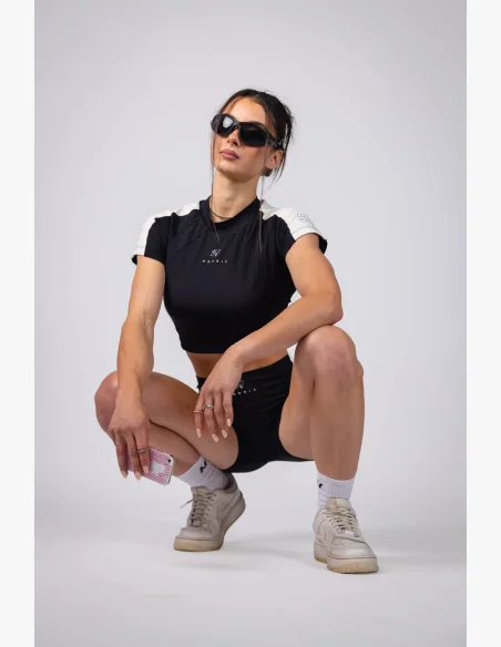 NEBBIA Crop top BLOCK 97 černý