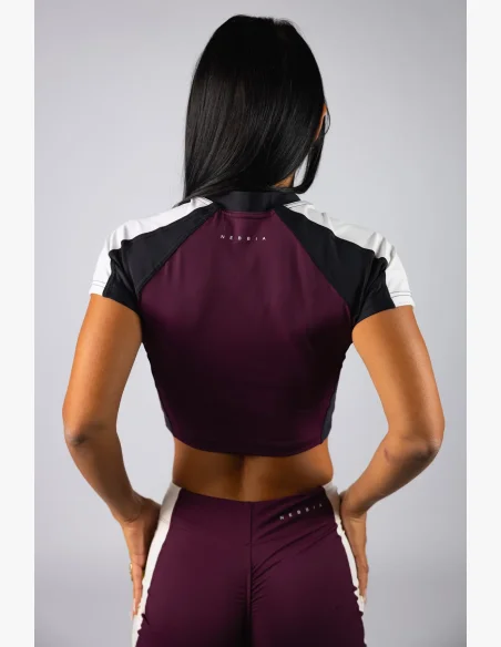 NEBBIA Crop top BLOCK 97 bordový