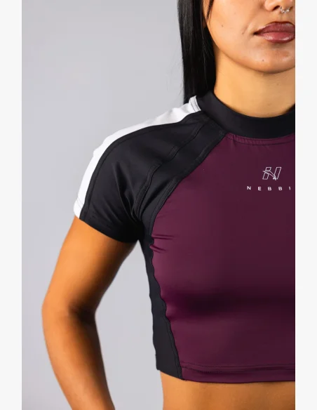 NEBBIA Crop top BLOCK 97 bordový