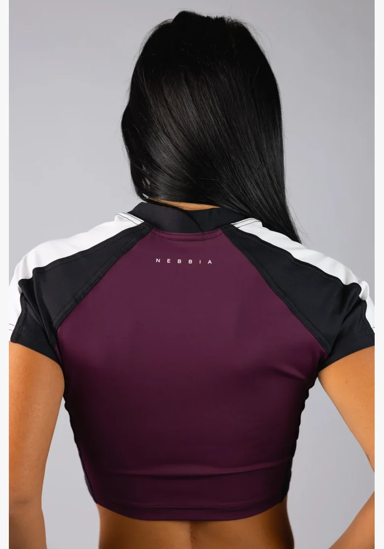 NEBBIA Crop top BLOCK 97 bordový