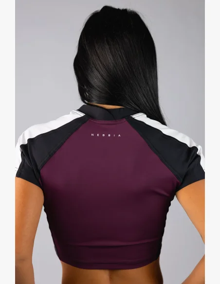 NEBBIA Crop top BLOCK 97 bordový